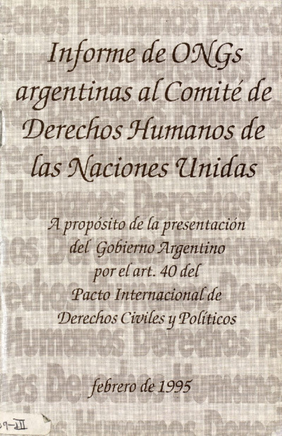 Informe de ONGs argentinas al Comité de Derechos Humanos de las Naciones Unidas